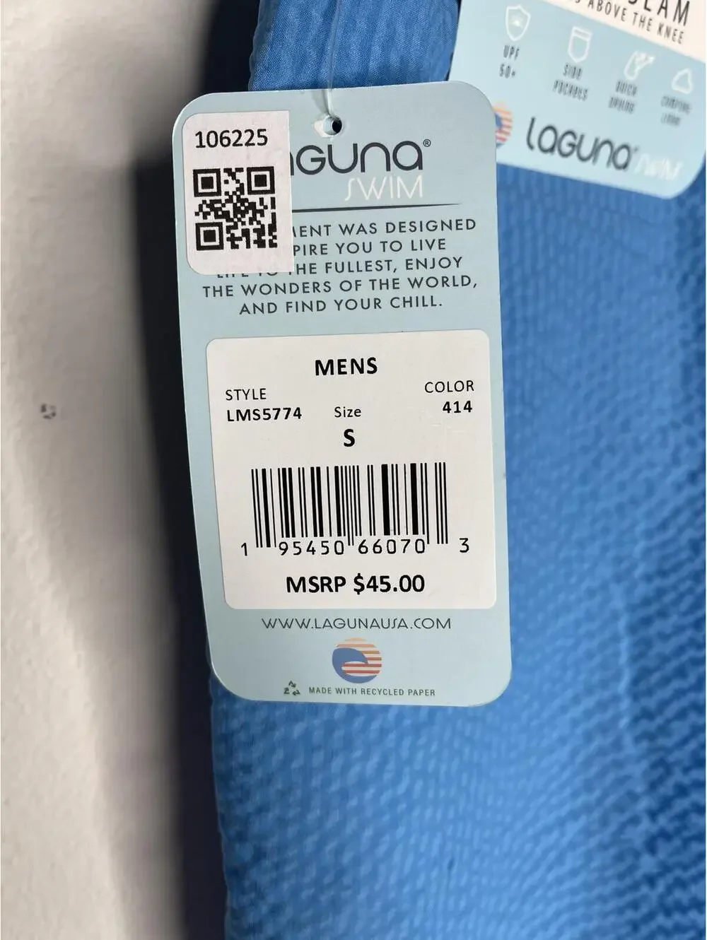 NWT Laguna Men's Blue/The Volley Swim Trunks Size Small